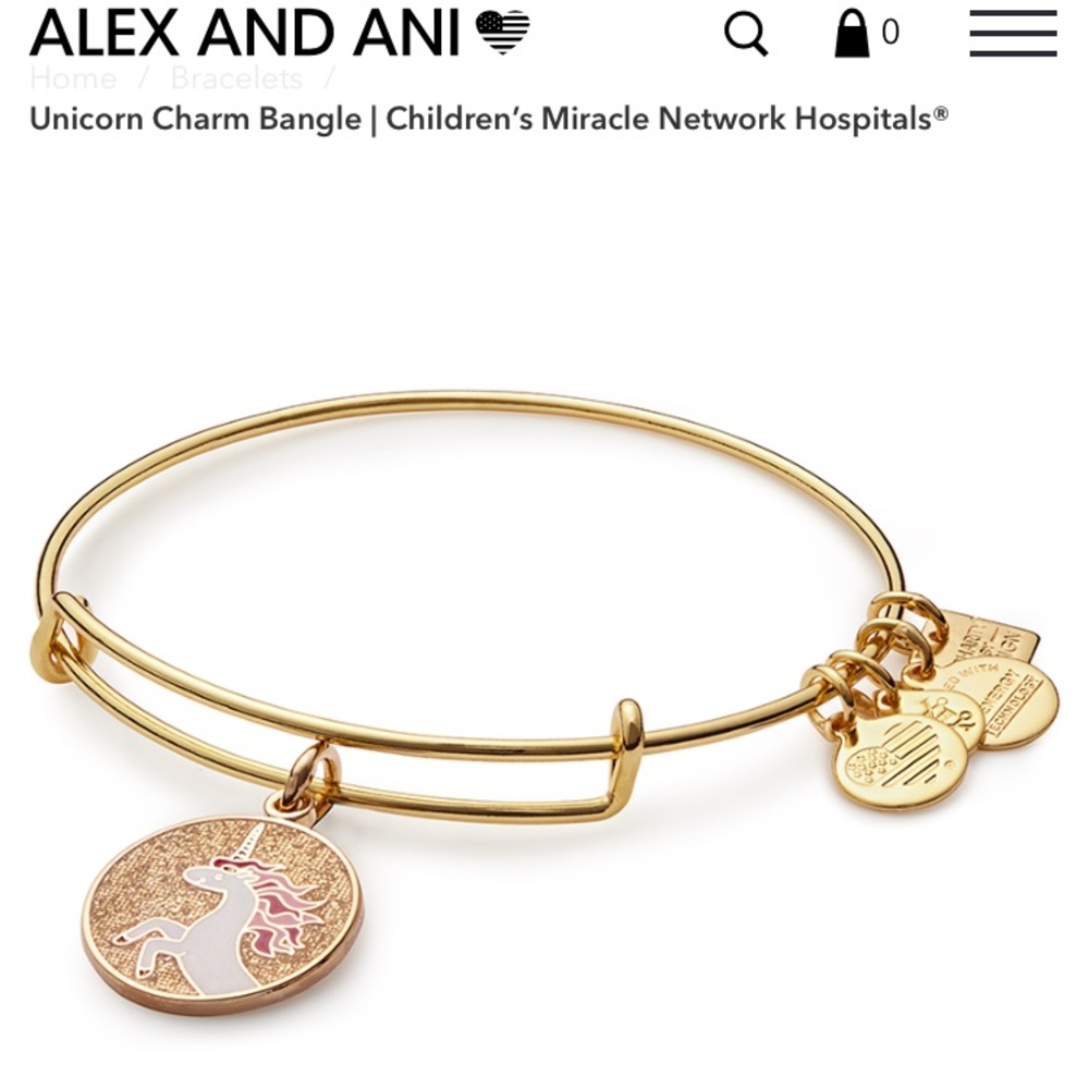 Alex & Ani - Unicorn Bangle - gold charm NEW